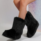 Imitation fox fur imitation raccoon fur snow boots