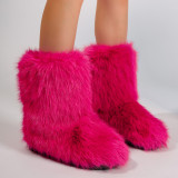 Imitation fox fur imitation raccoon fur snow boots