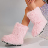 Imitation fox fur imitation raccoon fur snow boots