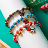 Christmas Tree, Santa Claus, Snowman, Handmade, Three Piece Set, Beaded Combination Bracelet, Female