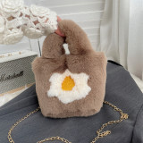 Children's mini phone bag imitation rabbit fur carrying chain