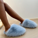 Imitation raccoon slippers imitation wool soled slippers hairy shoes