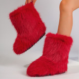 Imitation fox fur imitation raccoon fur snow boots