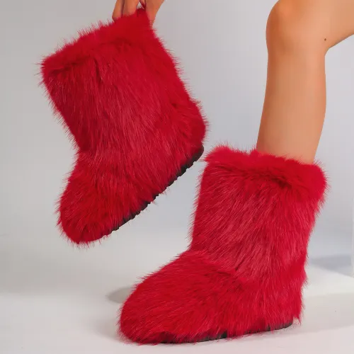 Imitation fox fur imitation raccoon fur snow boots
