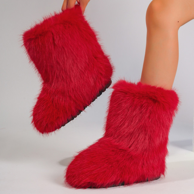 Imitation fox fur imitation raccoon fur snow boots