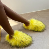 Imitation raccoon slippers imitation wool soled slippers hairy shoes