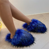Imitation raccoon slippers imitation wool soled slippers hairy shoes