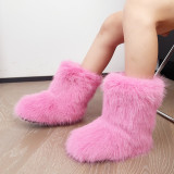 Imitation fox fur imitation raccoon fur snow boots