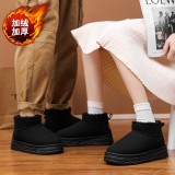 Snow boots for couples, leather top, midsole, thick soled cotton boots
