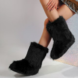 Imitation fox fur imitation raccoon fur snow boots