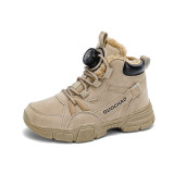 Boys' outdoor snow boots with thickened fleece for children