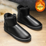 Men's snow boots with anti slip and waterproof cotton boots and plush insulation