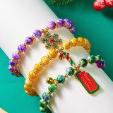 Christmas Tree, Santa Claus, Snowman, Handmade, Three Piece Set, Beaded Combination Bracelet, Female