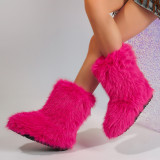 Imitation fox fur imitation raccoon fur snow boots