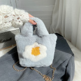 Children's mini phone bag imitation rabbit fur carrying chain