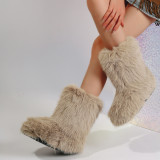 Imitation fox fur imitation raccoon fur snow boots