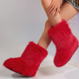 Imitation fox fur imitation raccoon fur snow boots