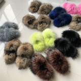 Real raccoon fur slippers, all fur fur slippers