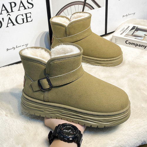 Snow boots with plush warm cotton shoes