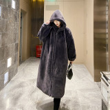 Casual hooded lambhair jacket cute