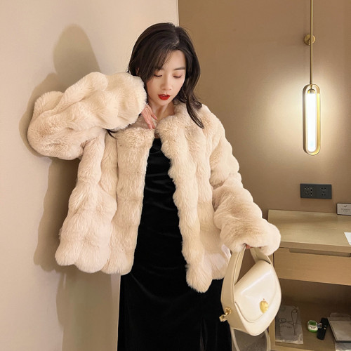 White fur coat women's winter short style imitation fur