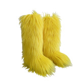 Snow boots for women, warm and plush fur boots