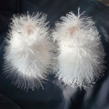 Beach wool slippers with faux fur lining for warmth, snow fur slippers
