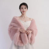 Imitation fur shawl cape short jacket