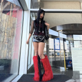 Snow boots for women, warm and plush fur boots