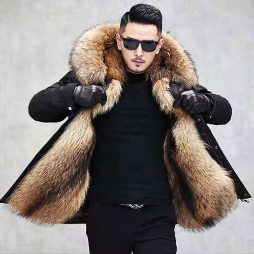 Men's thick faux fur coat