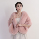 Imitation fur shawl cape short jacket