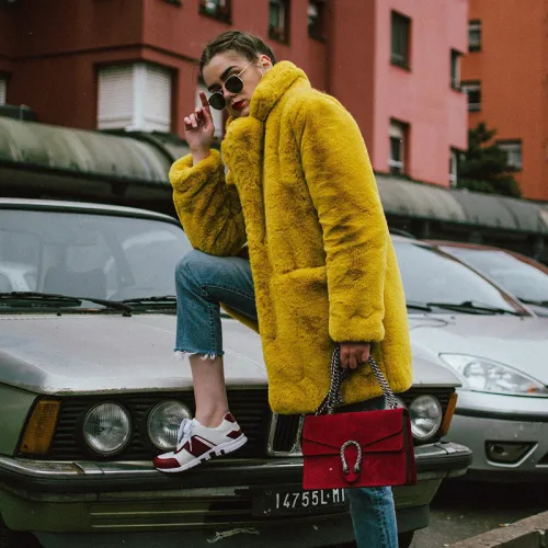Crafted fur plush warm jacket