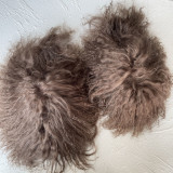 Beach wool slippers with faux fur lining for warmth, snow fur slippers