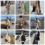 Black lambhair coat women's long style