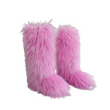 Snow boots for women, warm and plush fur boots