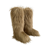 Snow boots for women, warm and plush fur boots