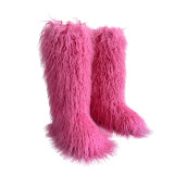 Snow boots for women, warm and plush fur boots