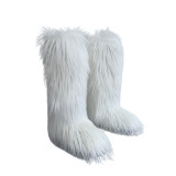 Snow boots for women, warm and plush fur boots
