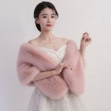 Imitation fur shawl cape short jacket