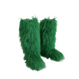 Snow boots for women, warm and plush fur boots