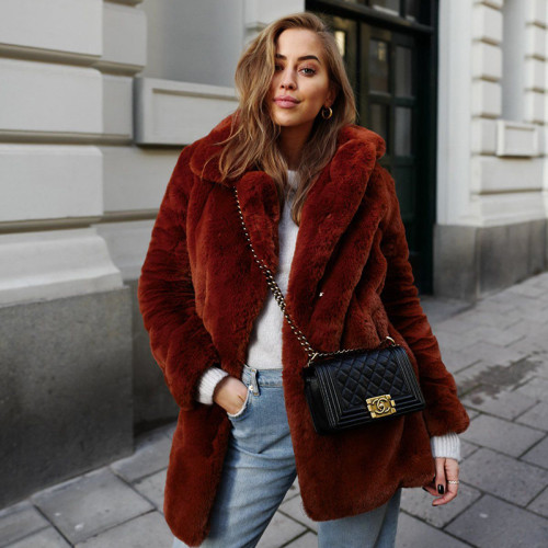 Crafted fur plush warm jacket