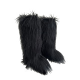 Snow boots for women, warm and plush fur boots