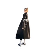 Black lambhair coat women's long style