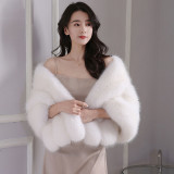 Imitation fur shawl cape short jacket