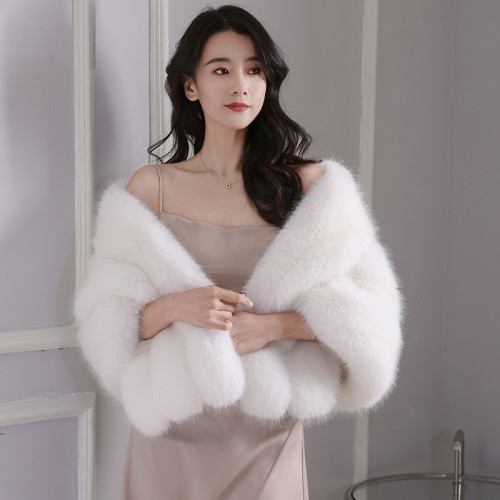 Imitation fur shawl cape short jacket