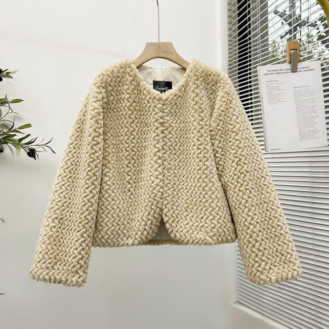 Fur one-piece fur imitation fur coat women's short coat