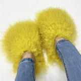 Beach wool slippers with faux fur lining for warmth, snow fur slippers