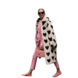Long imitation fur coat jacket