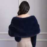 Imitation fur shawl cape short jacket