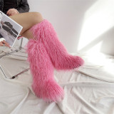 Snow boots for women, warm and plush fur boots